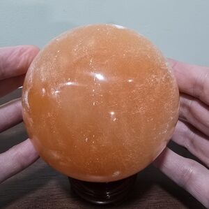 2.2 lbs Orange Selenite Crystal Sphere #G 94mm
